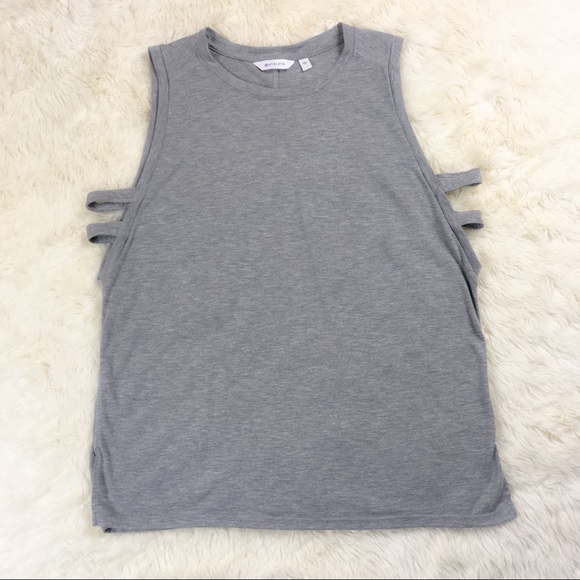 Athleta Lattice Tank Side Straps Grey Size Large - Picture 2 of 6